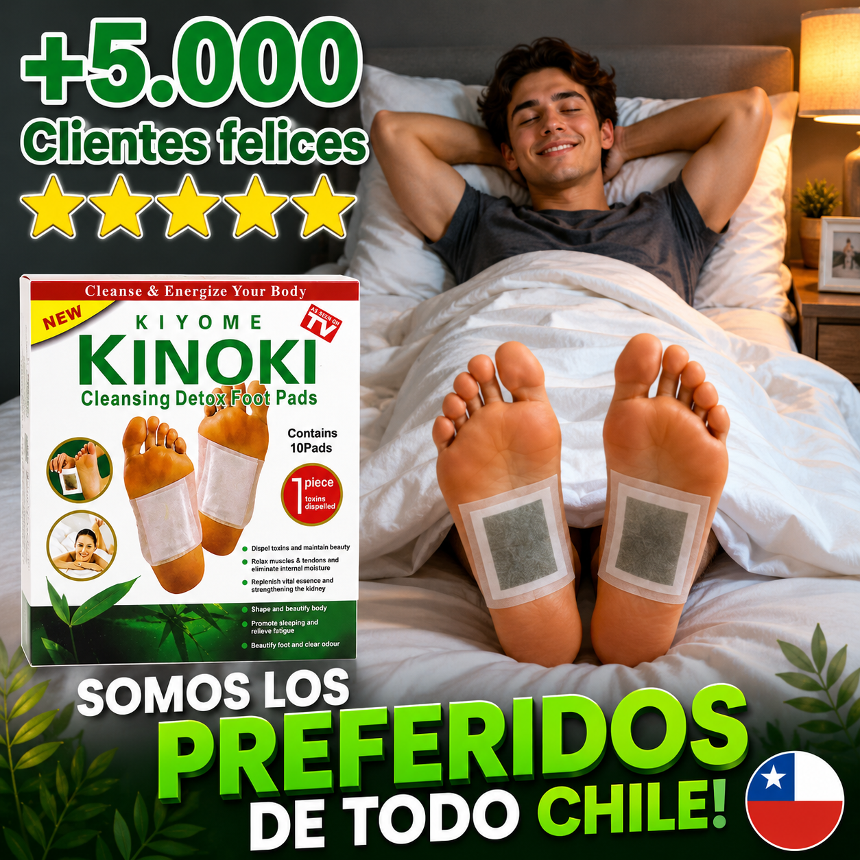 10 Parches Kinoki Desintoxicación